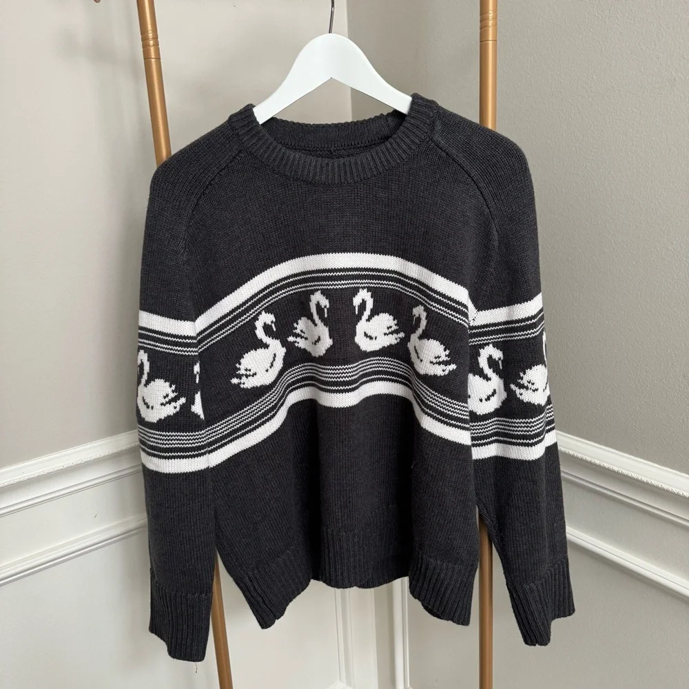 The A&F Madeline Swan Crew Sweater - Picture 2 of 4